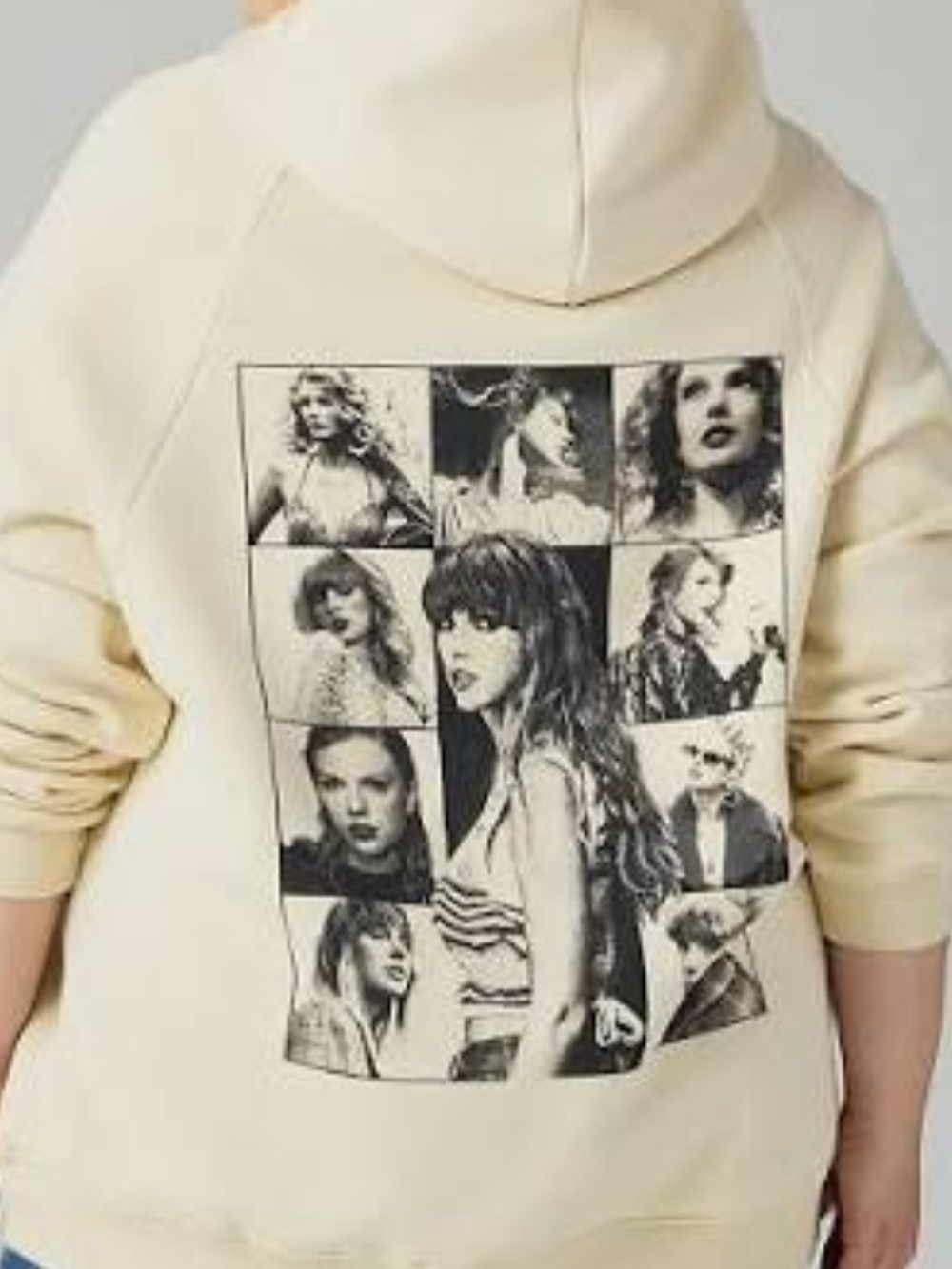 Taylor Swift XL Cream Pullover Hoodie with Black Logo